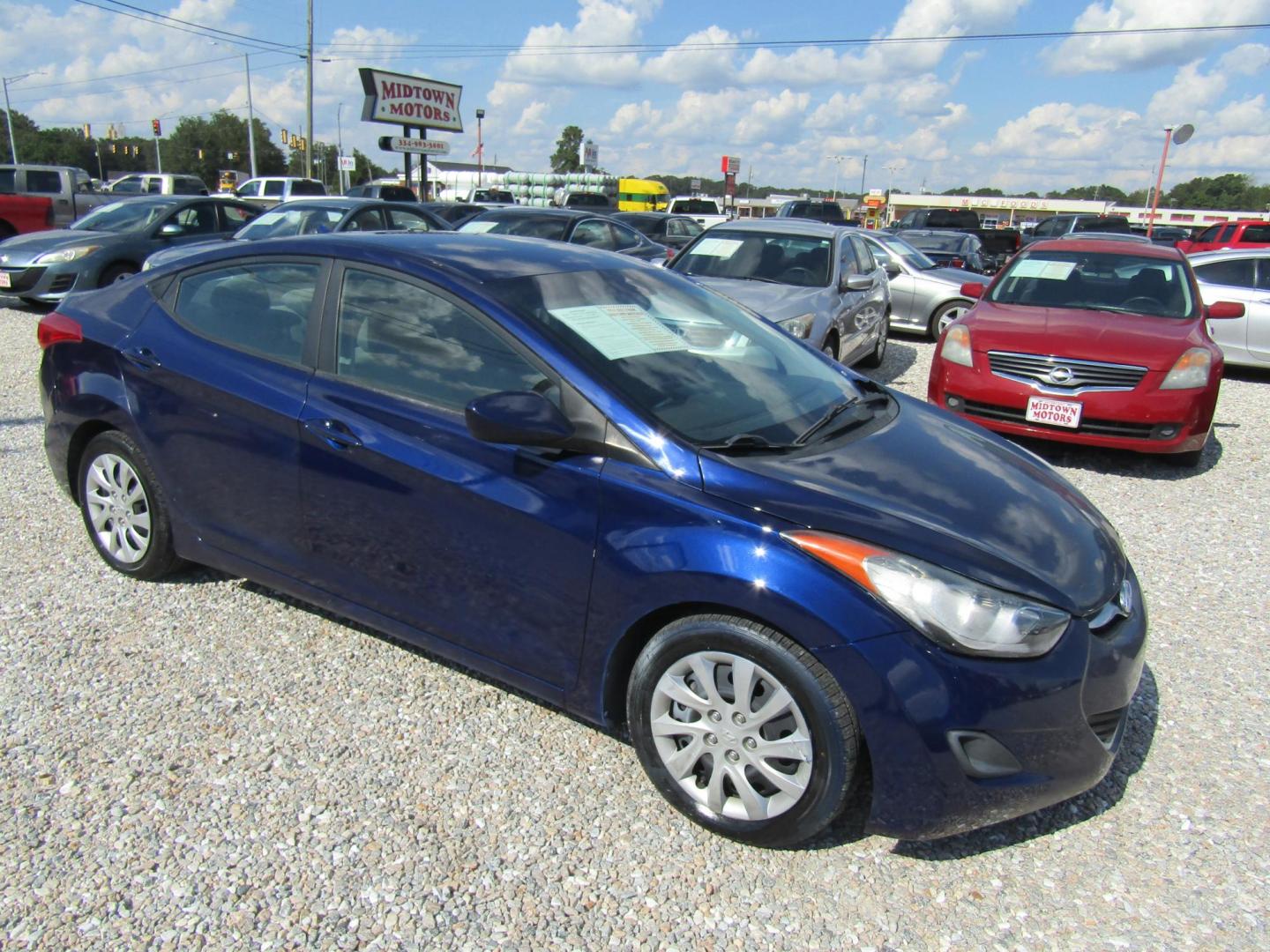 2012 Blue /Gray Hyundai Elantra (5NPDH4AE3CH) with an 4 Cyl engine, Automatic transmission, located at 15016 S Hwy 231, Midland City, AL, 36350, (334) 983-3001, 31.306210, -85.495277 - Photo#0