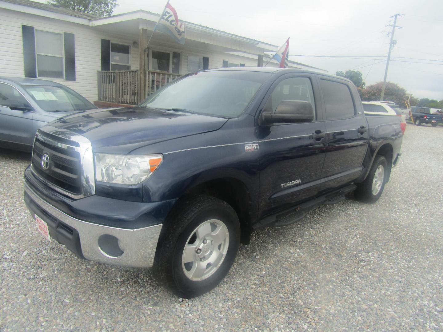 2011 Blue /Gray Toyota Tundra Tundra-Grade CrewMax 5.7L 2WD (5TFEY5F19BX) with an 5.7L V8 DOHC 32V engine, Automatic transmission, located at 15016 S Hwy 231, Midland City, AL, 36350, (334) 983-3001, 31.306210, -85.495277 - Photo#2