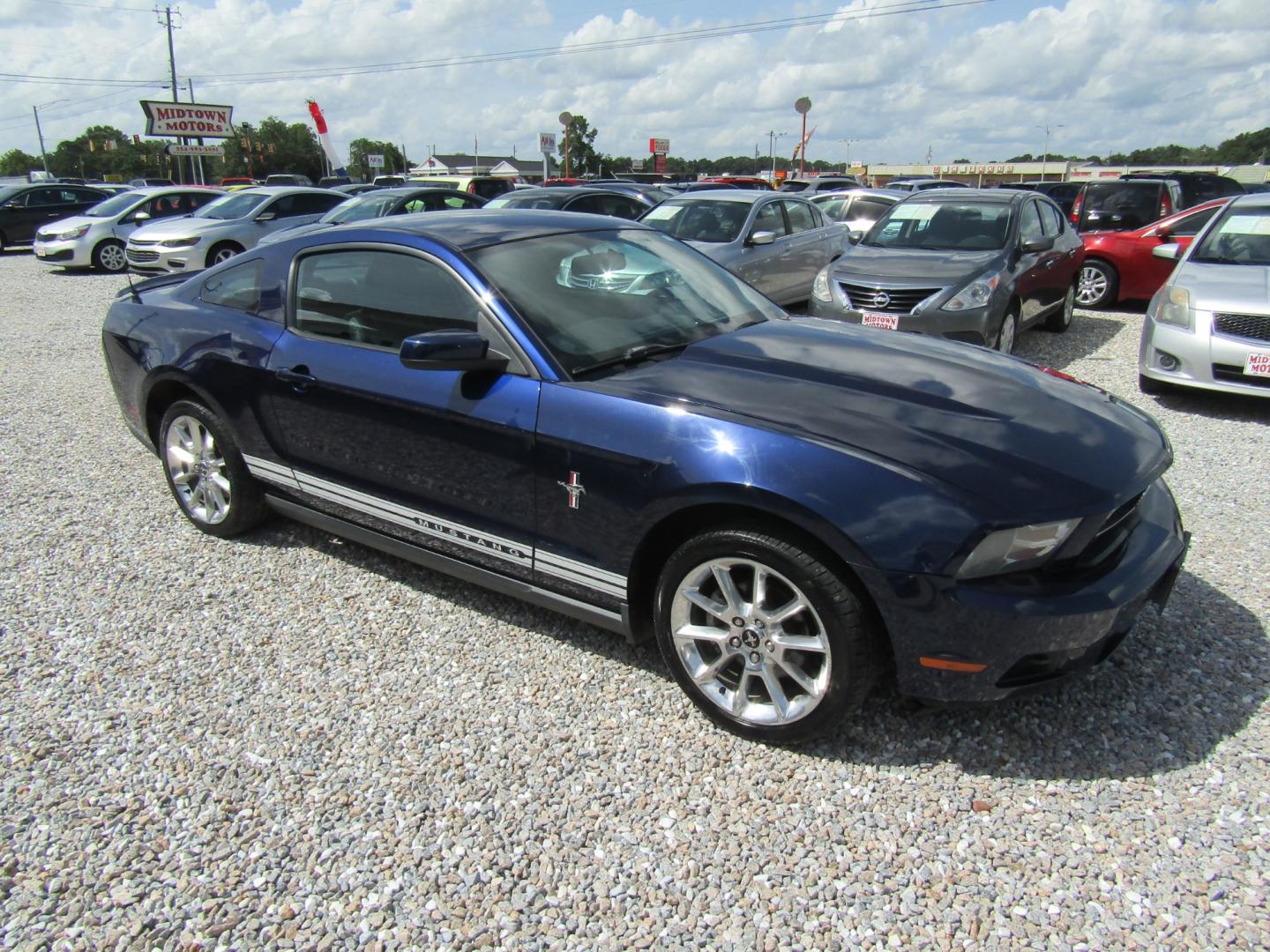 2010 Blue /Black Ford Mustang V6 Coupe (1ZVBP8AN8A5) with an 4.0L V6 OHC 12V engine, Automatic transmission, located at 15016 S Hwy 231, Midland City, AL, 36350, (334) 983-3001, 31.306210, -85.495277 - Photo#0
