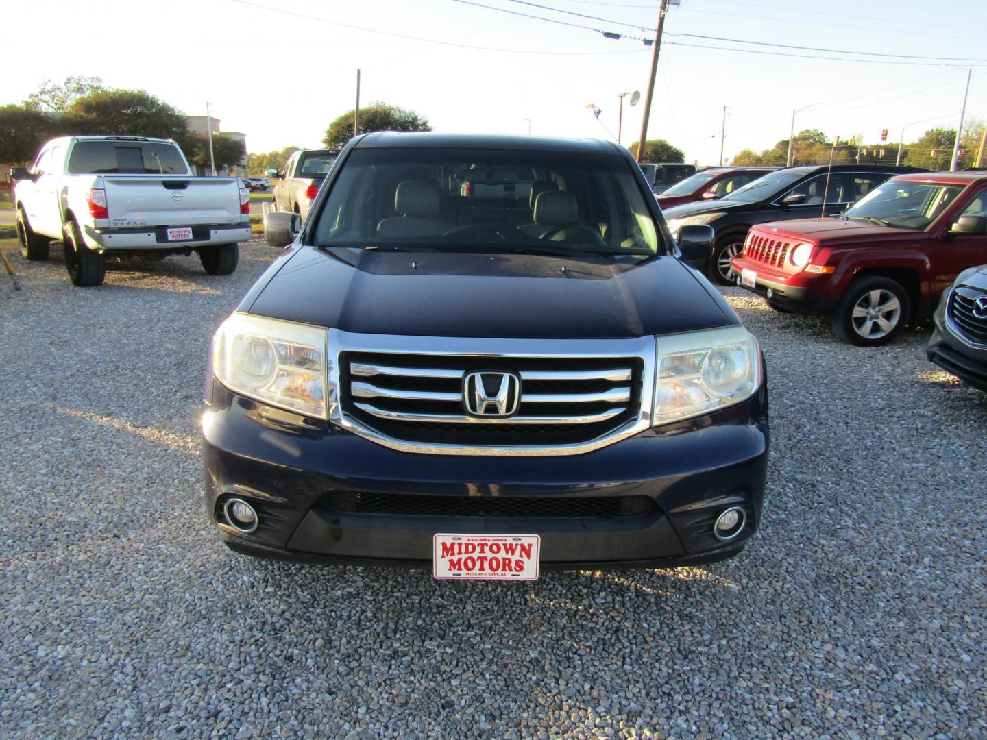 2013 Blue /Gray Honda Pilot EX-L 2WD 5-Spd AT (5FNYF3H54DB) with an 3.5L V6 SOHC 24V engine, Automatic transmission, located at 15016 S Hwy 231, Midland City, AL, 36350, (334) 983-3001, 31.306210, -85.495277 - Photo#1