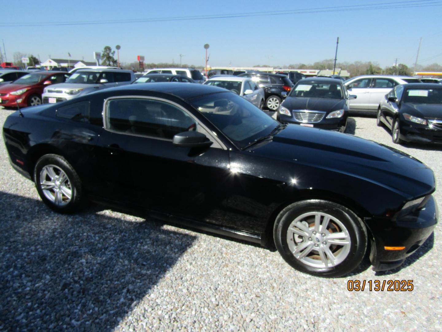 2012 Black Ford Mustang V6 Coupe (1ZVBP8AM9C5) with an 3.7L V6 DOHC 24V engine, Automatic transmission, located at 15016 S Hwy 231, Midland City, AL, 36350, (334) 983-3001, 31.306210, -85.495277 - Photo#0
