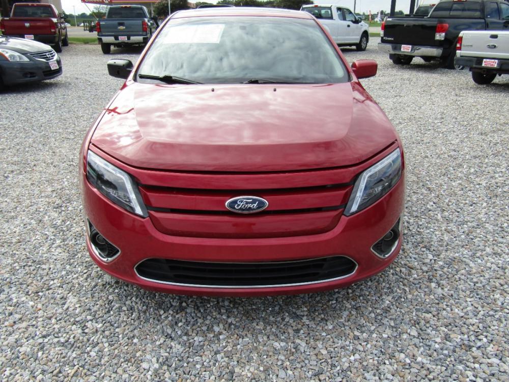 2012 Red /Black Ford Fusion SEL (3FAHP0JG1CR) with an 3.0L V6 DOHC 24V engine, Automatic transmission, located at 15016 S Hwy 231, Midland City, AL, 36350, (334) 983-3001, 31.306210, -85.495277 - Photo #1