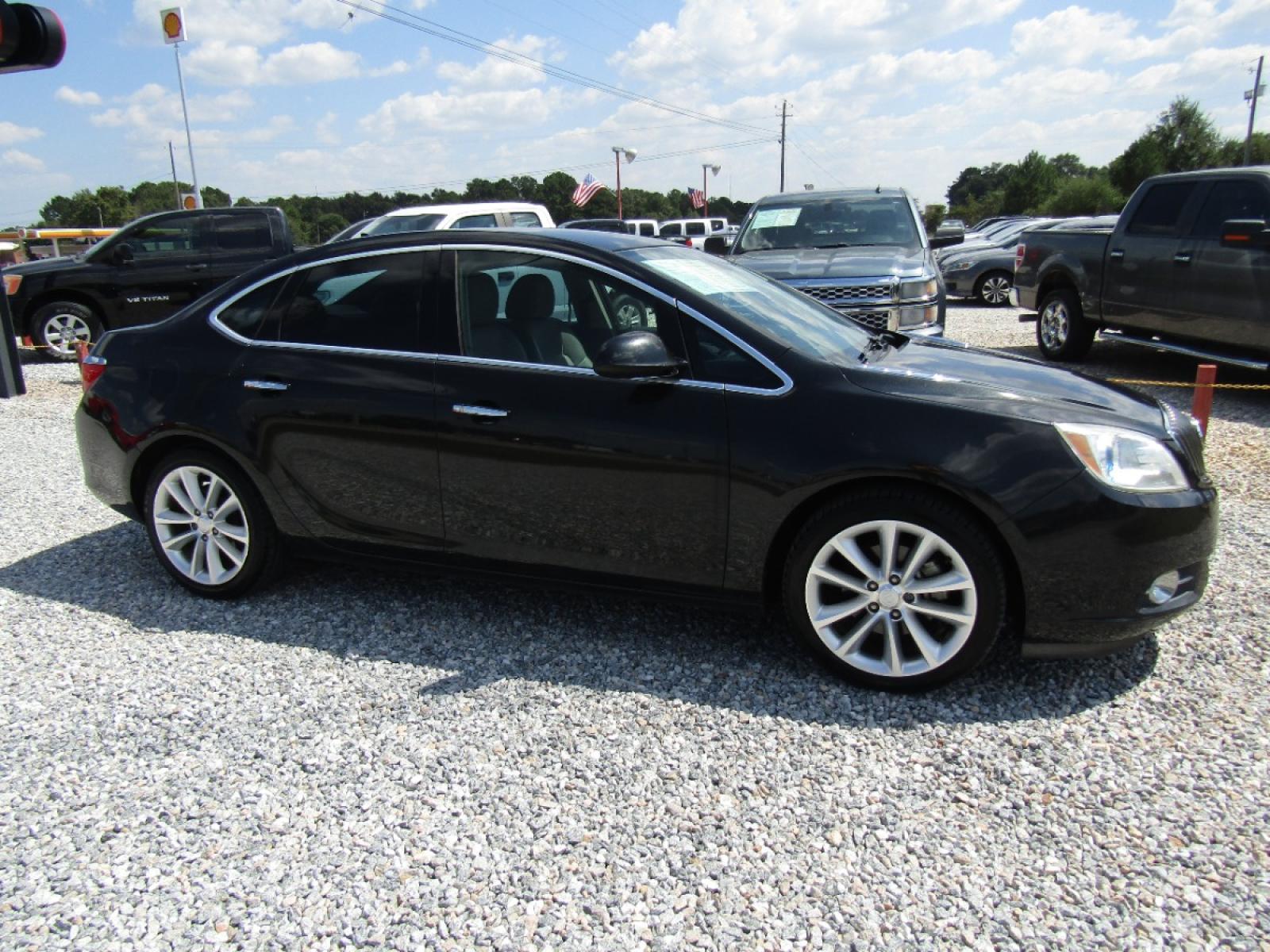 2013 Black /Tan Buick Verano Convenience (1G4PR5SK5D4) with an 2.4L L4 DOHC 16V FFV engine, Automatic transmission, located at 15016 S Hwy 231, Midland City, AL, 36350, (334) 983-3001, 31.306210, -85.495277 - Photo #0