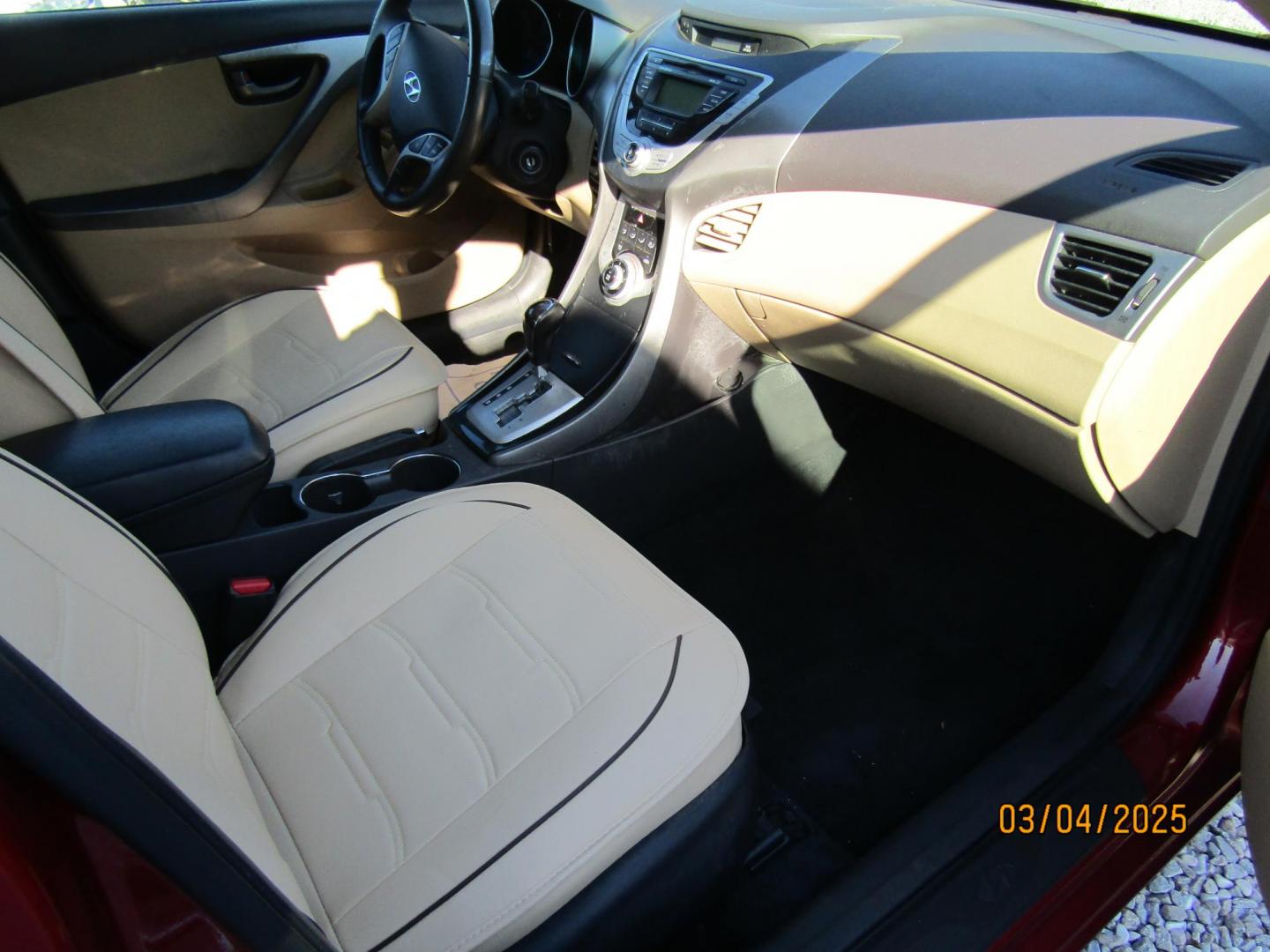 2012 Red /Tan Hyundai Elantra GLS A/T (KMHDH4AEXCU) with an 1.8L L4 DOHC 16V engine, 6-Speed Automatic transmission, located at 15016 S Hwy 231, Midland City, AL, 36350, (334) 983-3001, 31.306210, -85.495277 - Photo#9
