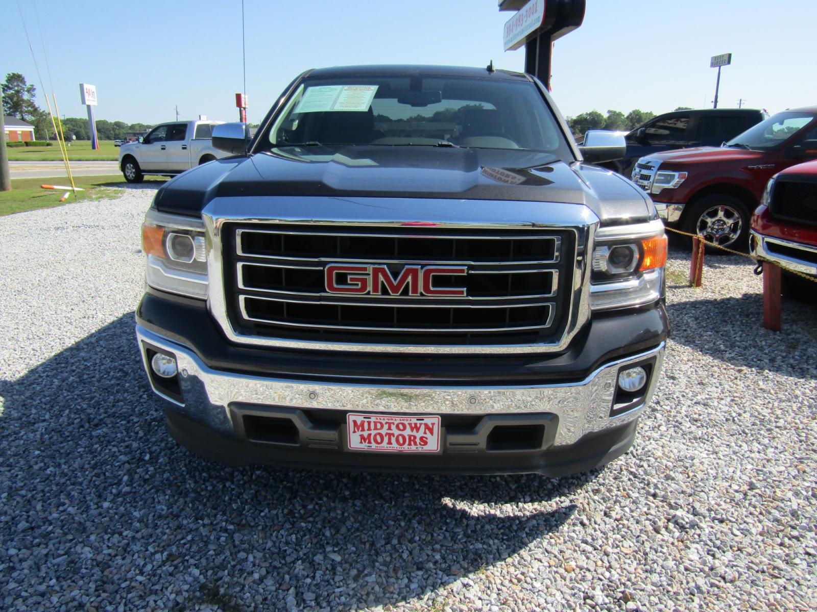 2014 Brown /Tan GMC Sierra 1500 SLT Crew Cab 2WD (3GTP1VEC9EG) with an 5.3L V8 OHV 16V engine, Automatic transmission, located at 15016 S Hwy 231, Midland City, AL, 36350, (334) 983-3001, 31.306210, -85.495277 - Photo #1