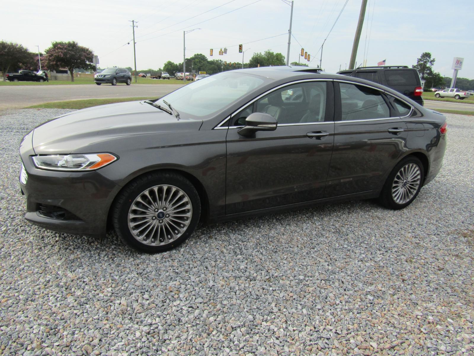 2016 Gray Ford Fusion Titanium (3FA6P0K97GR) with an 2.0L L4 DOHC 16V engine, Automatic transmission, located at 15016 S Hwy 231, Midland City, AL, 36350, (334) 983-3001, 31.306210, -85.495277 - Photo #2