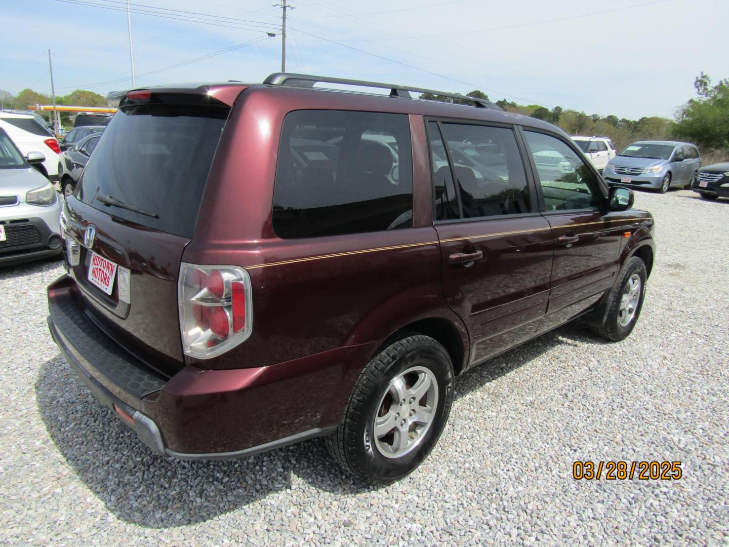 2007 Maroon /Gray Honda Pilot EX-L 2WD w/ DVD (5FNYF28667B) with an 3.5L V6 SOHC 24V engine, Automatic transmission, located at 15016 S Hwy 231, Midland City, AL, 36350, (334) 983-3001, 31.306210, -85.495277 - Photo#8