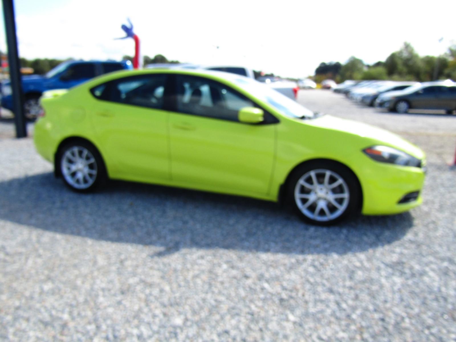 2013 Green /Gray Dodge Dart SXT (1C3CDFBH1DD) with an 1.4L L4 DOHC 16V TURBO engine, Automatic transmission, located at 15016 S Hwy 231, Midland City, AL, 36350, (334) 983-3001, 31.306210, -85.495277 - Photo #0
