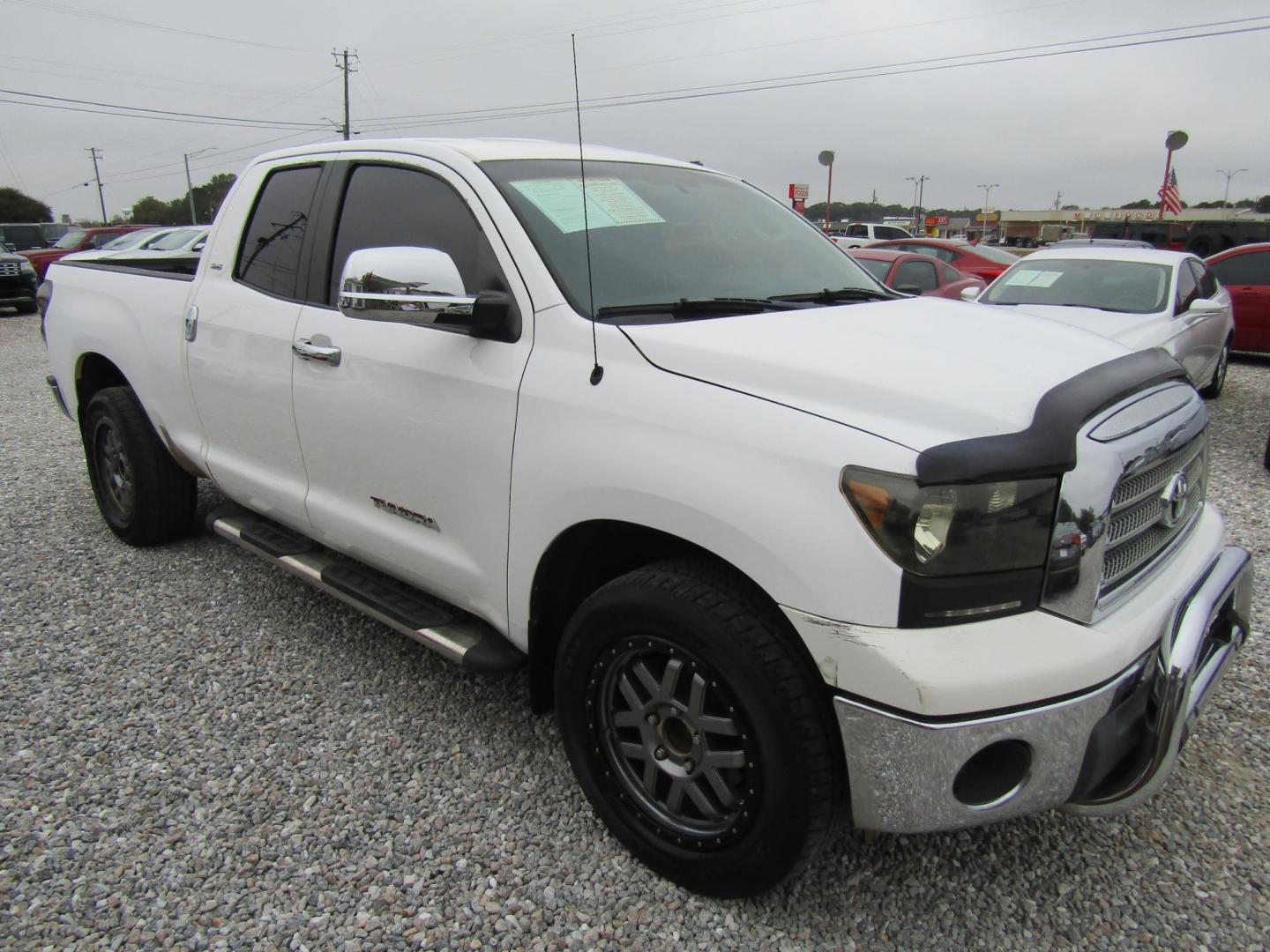 2008 WHITE /Gray Toyota Tundra Base Double Cab 4.0L 2WD (5TFRU54158X) with an 4.0L V6 DOHC 24V engine, Automatic transmission, located at 15016 S Hwy 231, Midland City, AL, 36350, (334) 983-3001, 31.306210, -85.495277 - Photo#0