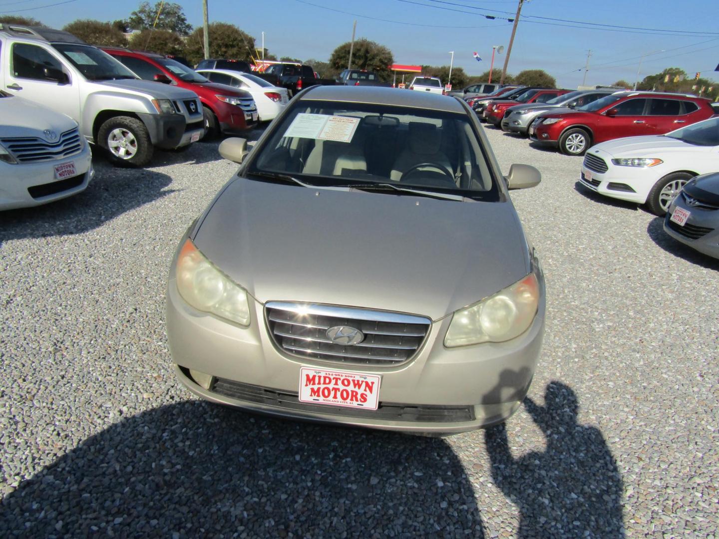 2008 Gold /Tan Hyundai Elantra GLS (KMHDU46DX8U) with an 2.0L L4 DOHC 16V engine, Automatic transmission, located at 15016 S Hwy 231, Midland City, AL, 36350, (334) 983-3001, 31.306210, -85.495277 - Photo#1