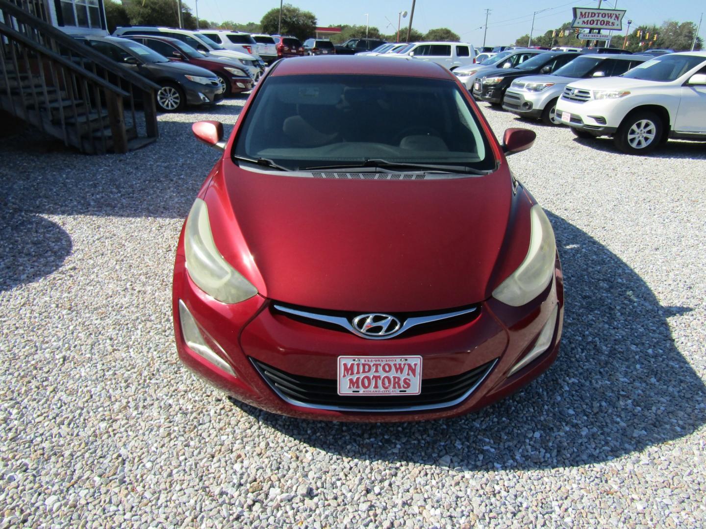 2016 Red /Gray Hyundai Elantra Limited (5NPDH4AE2GH) with an 1.8L L4 DOHC 16V engine, Automatic transmission, located at 15016 S Hwy 231, Midland City, AL, 36350, (334) 983-3001, 31.306210, -85.495277- Photo#1