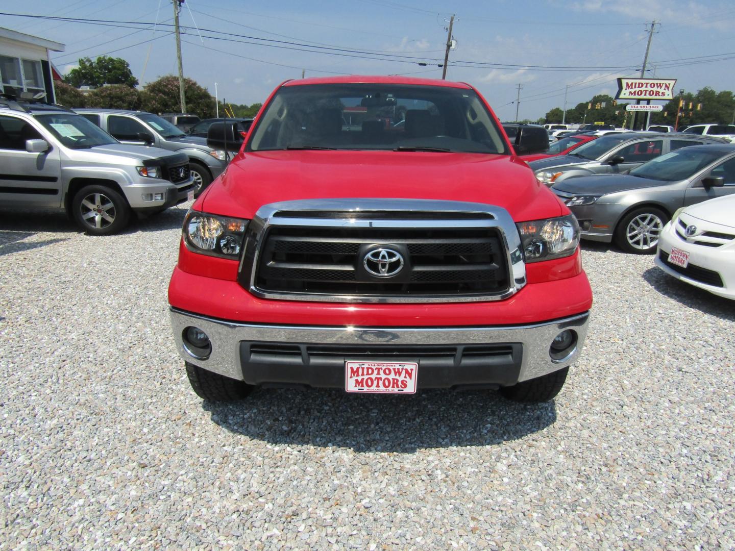 2012 Red /Tan Toyota Tundra Tundra-Grade 5.7L Double Cab 2WD (5TFRY5F14CX) with an 5.7L V8 DOHC 32V engine, Automatic transmission, located at 15016 S Hwy 231, Midland City, AL, 36350, (334) 983-3001, 31.306210, -85.495277- Photo#1