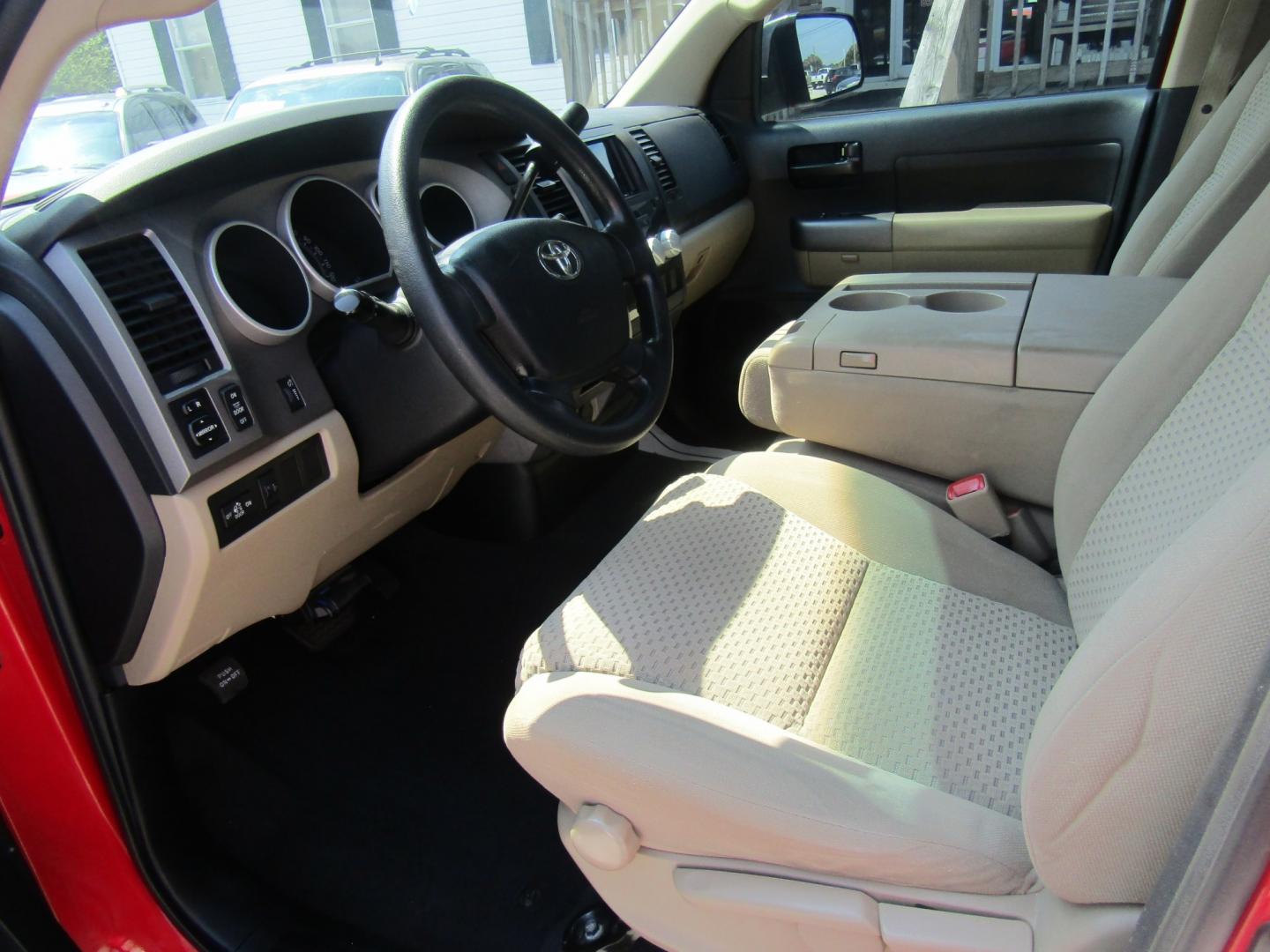 2012 Red /Tan Toyota Tundra Tundra-Grade 5.7L Double Cab 2WD (5TFRY5F14CX) with an 5.7L V8 DOHC 32V engine, Automatic transmission, located at 15016 S Hwy 231, Midland City, AL, 36350, (334) 983-3001, 31.306210, -85.495277- Photo#3