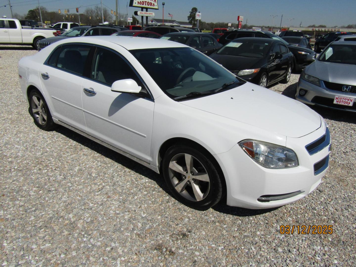 2012 WHITE Chevrolet Malibu 1LT (1G1ZC5E01CF) with an 2.4L L4 DOHC 16V engine, Automatic transmission, located at 15016 S Hwy 231, Midland City, AL, 36350, (334) 983-3001, 31.306210, -85.495277 - Photo#0