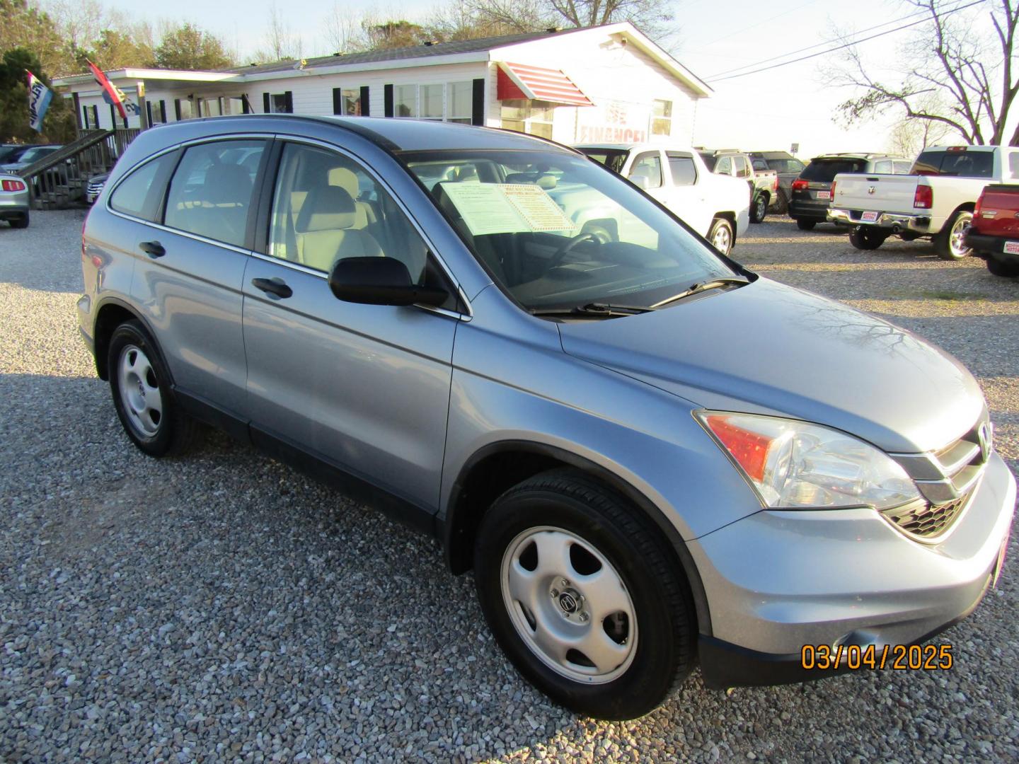 2010 Silver Honda CR-V LX 2WD 5-Speed AT (5J6RE3H36AL) with an 2.4L L4 DOHC 16V engine, Automatic transmission, located at 15016 S Hwy 231, Midland City, AL, 36350, (334) 983-3001, 31.306210, -85.495277 - Photo#0