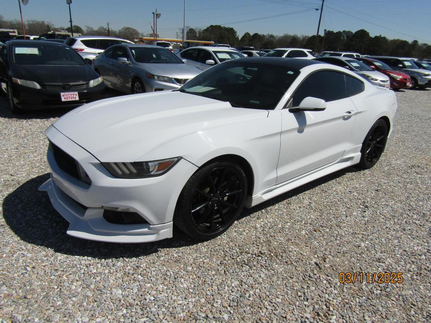 2015 White Ford Mustang EcoBoost Coupe (1FA6P8TH6F5) with an 2.3L L4 DOHC 16V engine, Automatic transmission, located at 15016 S Hwy 231, Midland City, AL, 36350, (334) 983-3001, 31.306210, -85.495277 - Photo#2