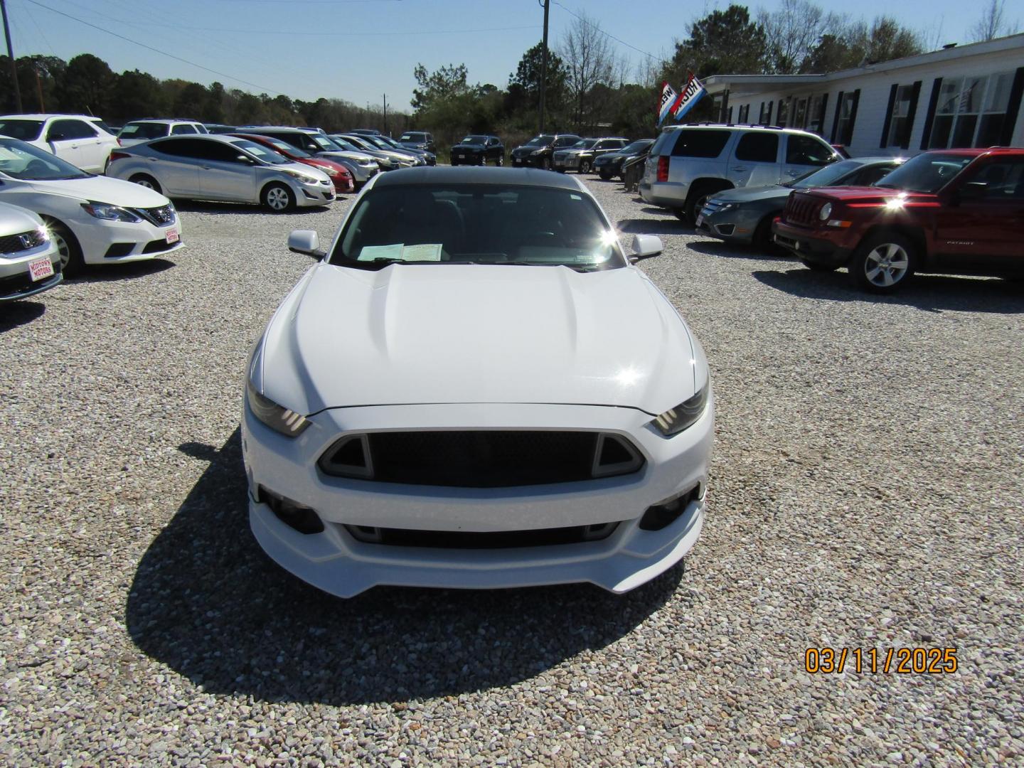 2015 White Ford Mustang EcoBoost Coupe (1FA6P8TH6F5) with an 2.3L L4 DOHC 16V engine, Automatic transmission, located at 15016 S Hwy 231, Midland City, AL, 36350, (334) 983-3001, 31.306210, -85.495277 - Photo#1