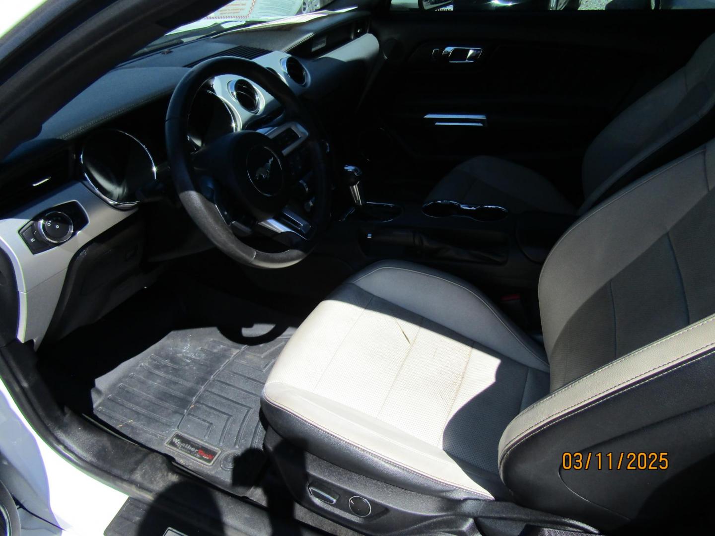2015 White Ford Mustang EcoBoost Coupe (1FA6P8TH6F5) with an 2.3L L4 DOHC 16V engine, Automatic transmission, located at 15016 S Hwy 231, Midland City, AL, 36350, (334) 983-3001, 31.306210, -85.495277 - Photo#3