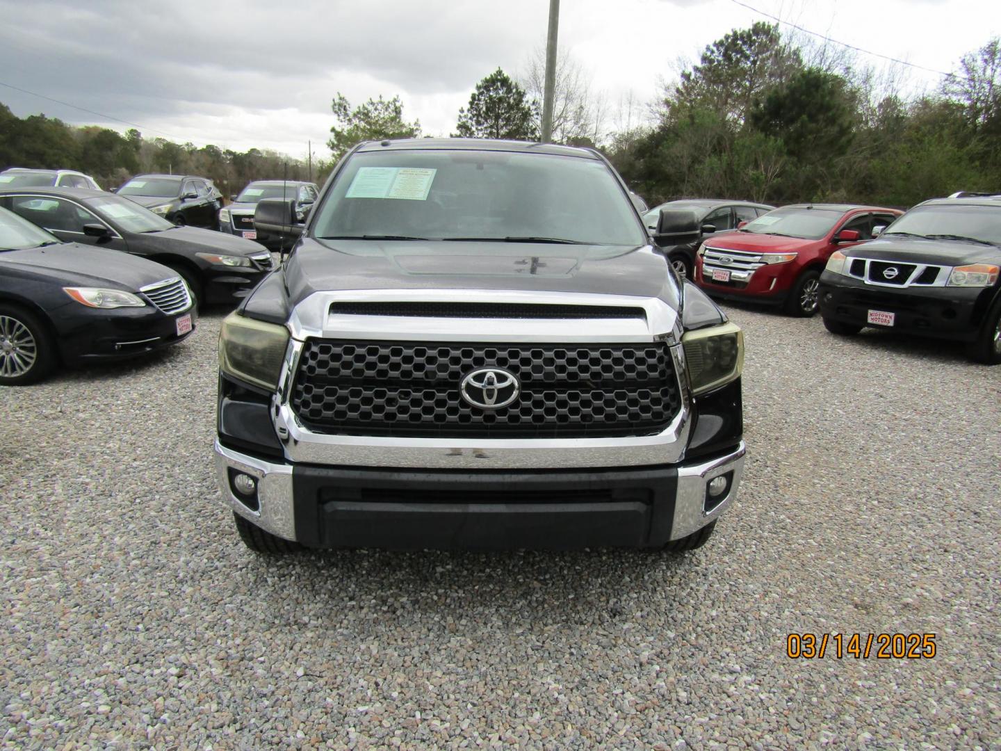 2014 Black Toyota Tundra SR5 5.7L V8 CrewMax 2WD (5TFEY5F13EX) with an 5.7L V8 DOHC 32V engine, Automatic transmission, located at 15016 S Hwy 231, Midland City, AL, 36350, (334) 983-3001, 31.306210, -85.495277 - Photo#1