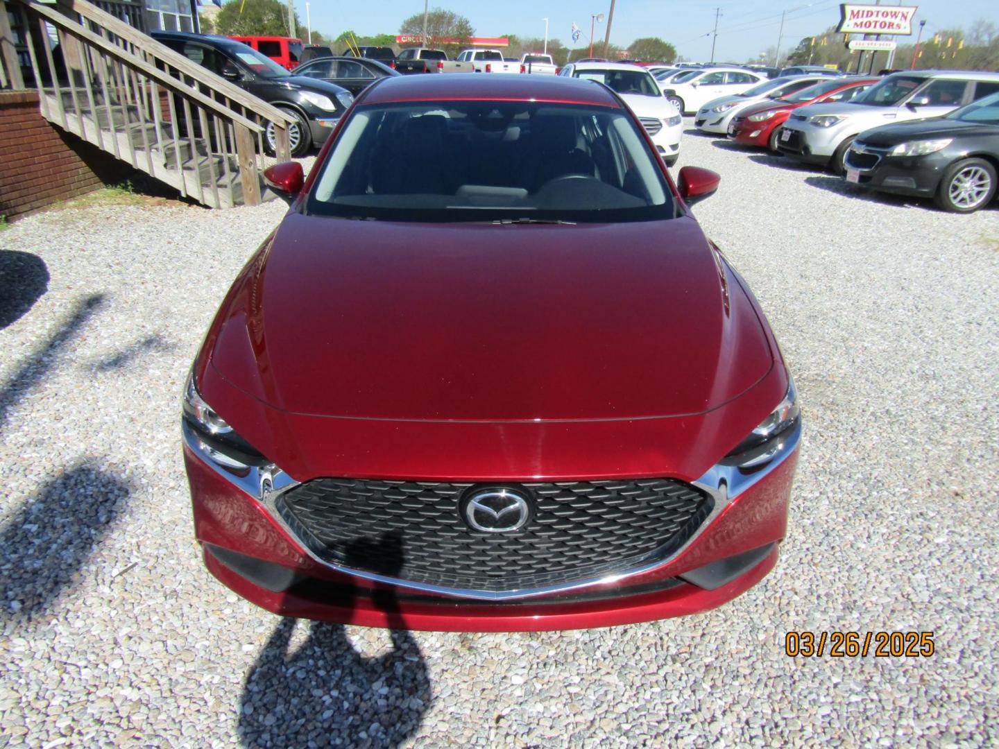 2021 Red Mazda MAZDA3 Select (3MZBPABL8MM) with an 2.5L L4 DOHC 16V engine, Automatic transmission, located at 15016 S Hwy 231, Midland City, AL, 36350, (334) 983-3001, 31.306210, -85.495277 - Photo#1