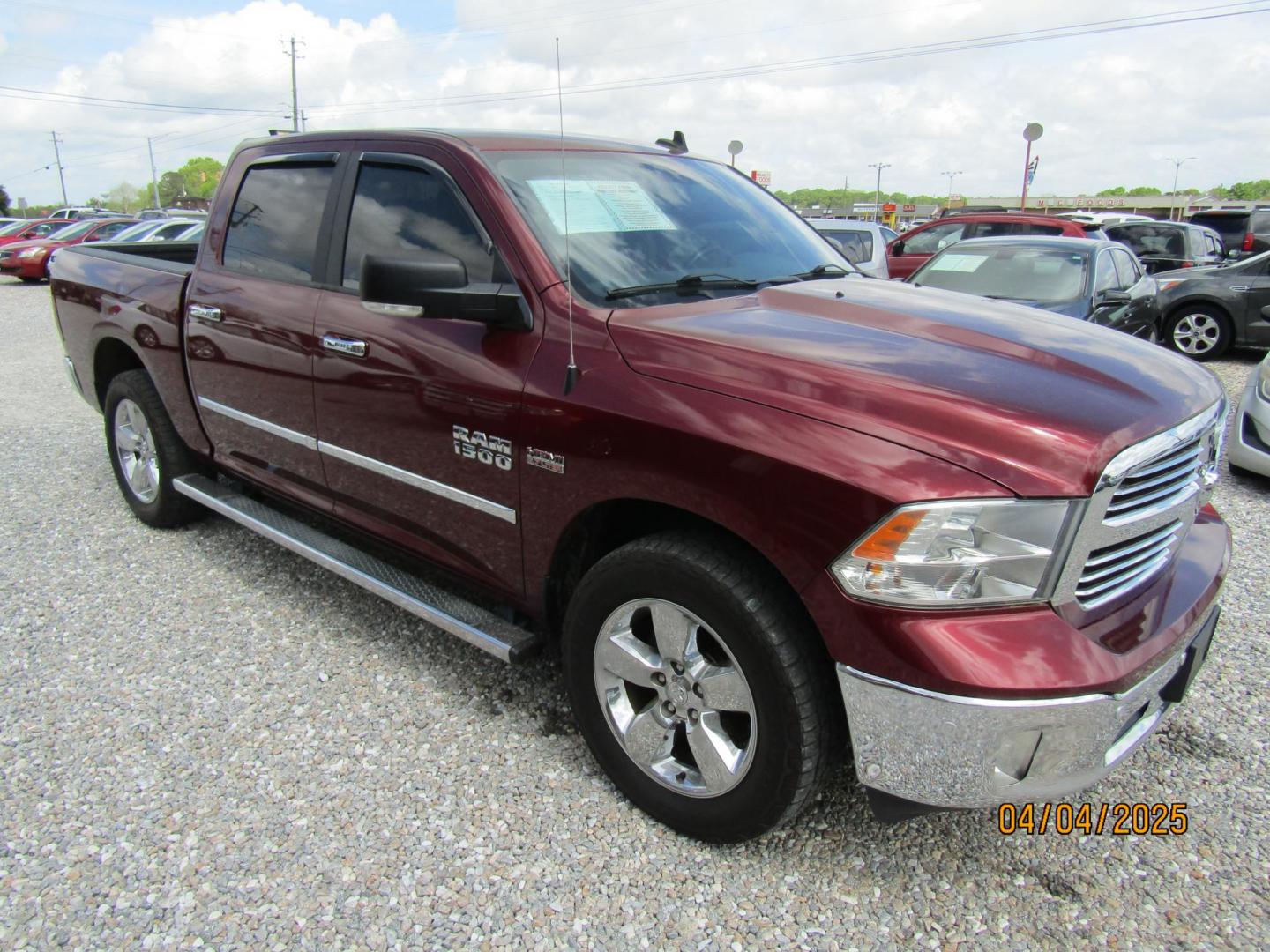 2017 Burgandy RAM 1500 SLT Crew Cab SWB 4WD (3C6RR7LT3HG) with an 5.7L V8 OHV 16V engine, Automatic transmission, located at 15016 S Hwy 231, Midland City, AL, 36350, (334) 983-3001, 31.306210, -85.495277 - Photo#0