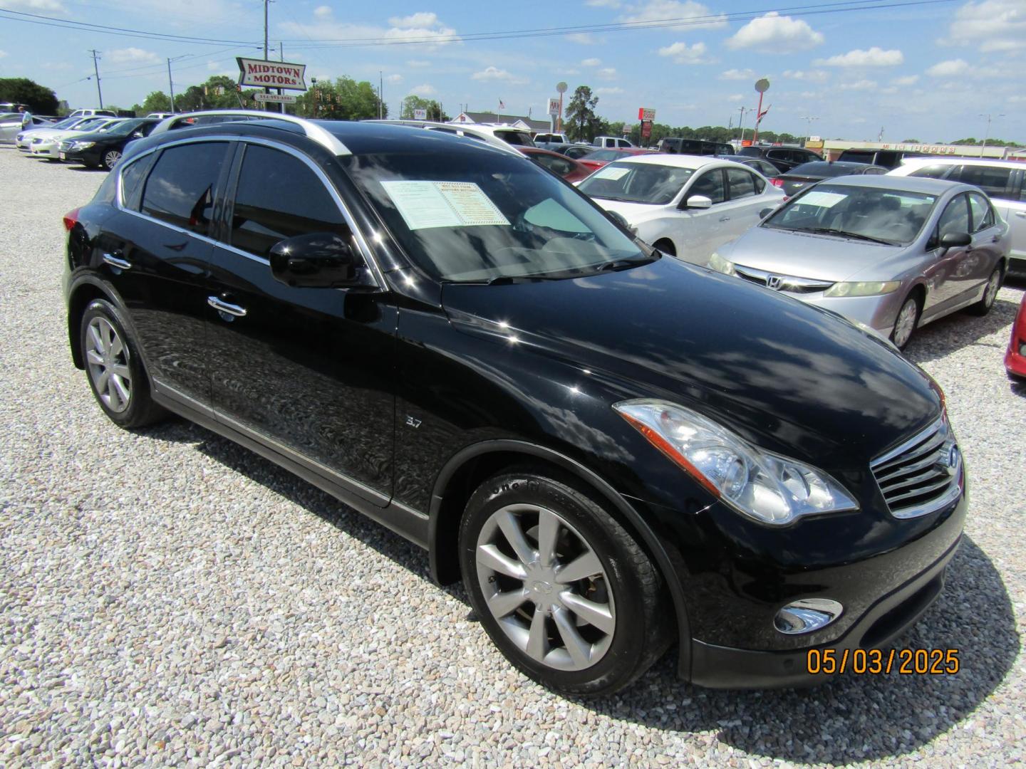 2015 Black Infiniti QX50 Base RWD (JN1BJ0HP6FM) with an 3.7L V6 DOHC 24V engine, Automatic transmission, located at 15016 S Hwy 231, Midland City, AL, 36350, (334) 983-3001, 31.306210, -85.495277 - Photo#0