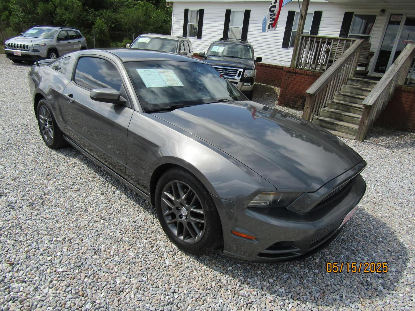 2013 Gray Ford Mustang V6 Coupe (1ZVBP8AM0D5) with an 3.7L V6 DOHC 24V engine, Automatic transmission, located at 15016 S Hwy 231, Midland City, AL, 36350, (334) 983-3001, 31.306210, -85.495277 - Photo#0