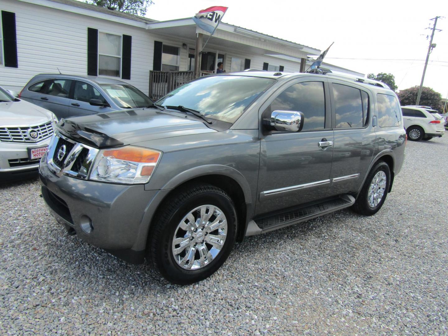 2015 Gray Nissan Armada Platinum 2WD (5N1BA0NFXFN) with an 5.6L V8 DOHC 32V FFV engine, Automatic transmission, located at 15016 S Hwy 231, Midland City, AL, 36350, (334) 983-3001, 31.306210, -85.495277 - Photo#1