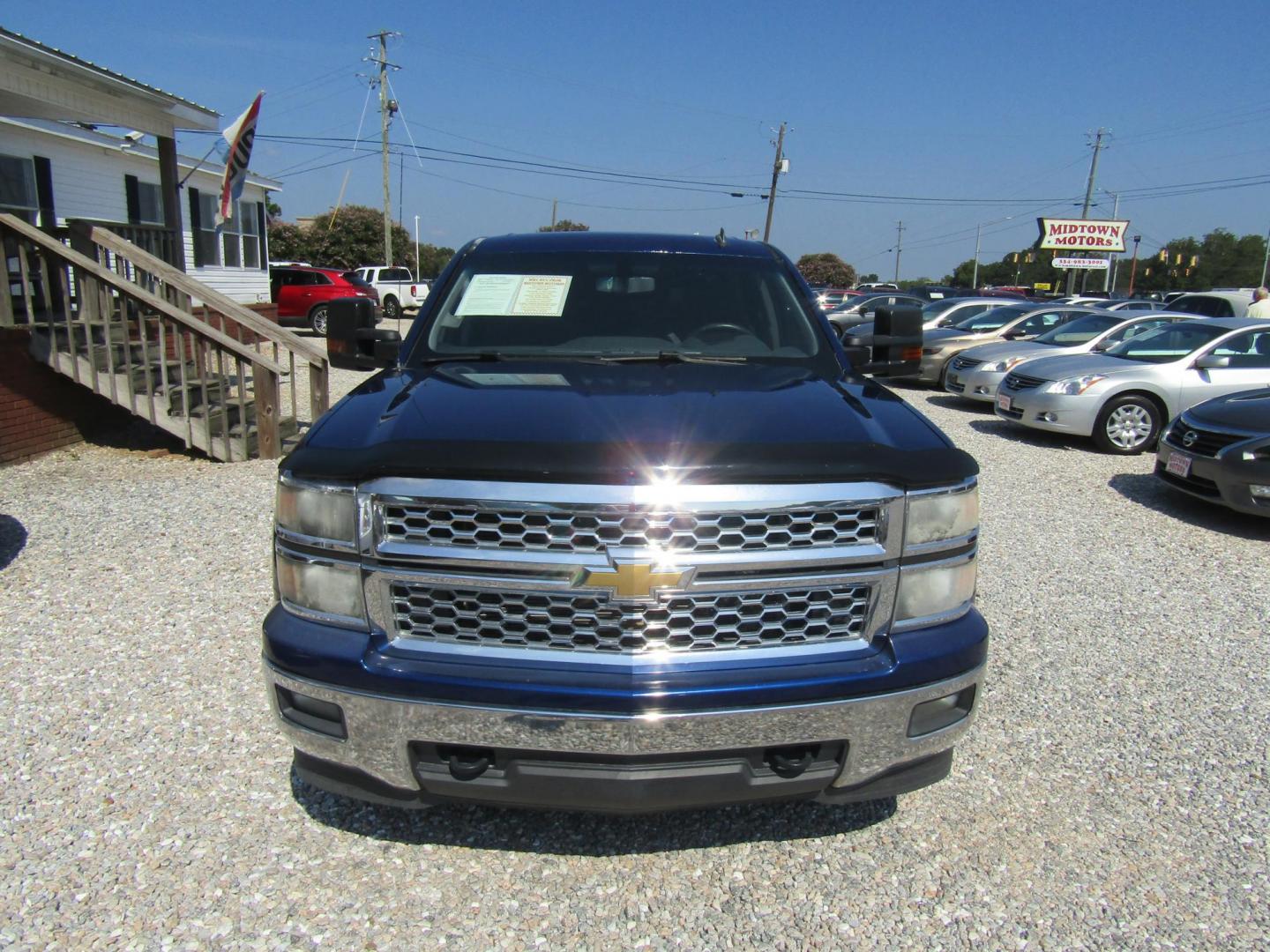 2014 Blue Chevrolet Silverado 1500 1LT Crew Cab 4WD (3GCUKREC4EG) with an 5.3L V8 OHV 16V engine, Automatic transmission, located at 15016 S Hwy 231, Midland City, AL, 36350, (334) 983-3001, 31.306210, -85.495277 - Photo#1