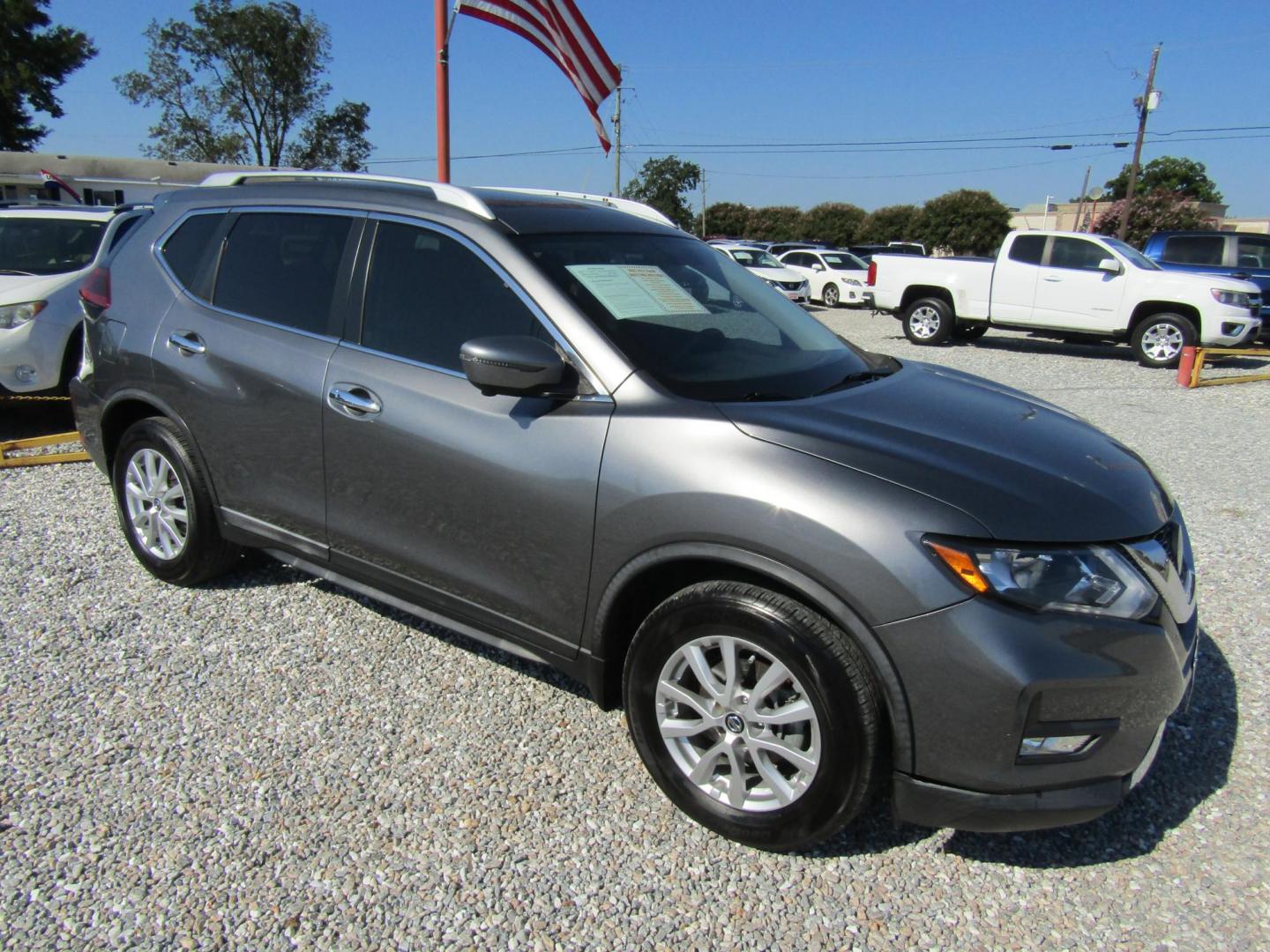 2018 Gray Nissan Rogue S 2WD (KNMAT2MT0JP) with an 2.5L L4 DOHC 16V engine, Automatic transmission, located at 15016 S Hwy 231, Midland City, AL, 36350, (334) 983-3001, 31.306210, -85.495277 - Photo#0