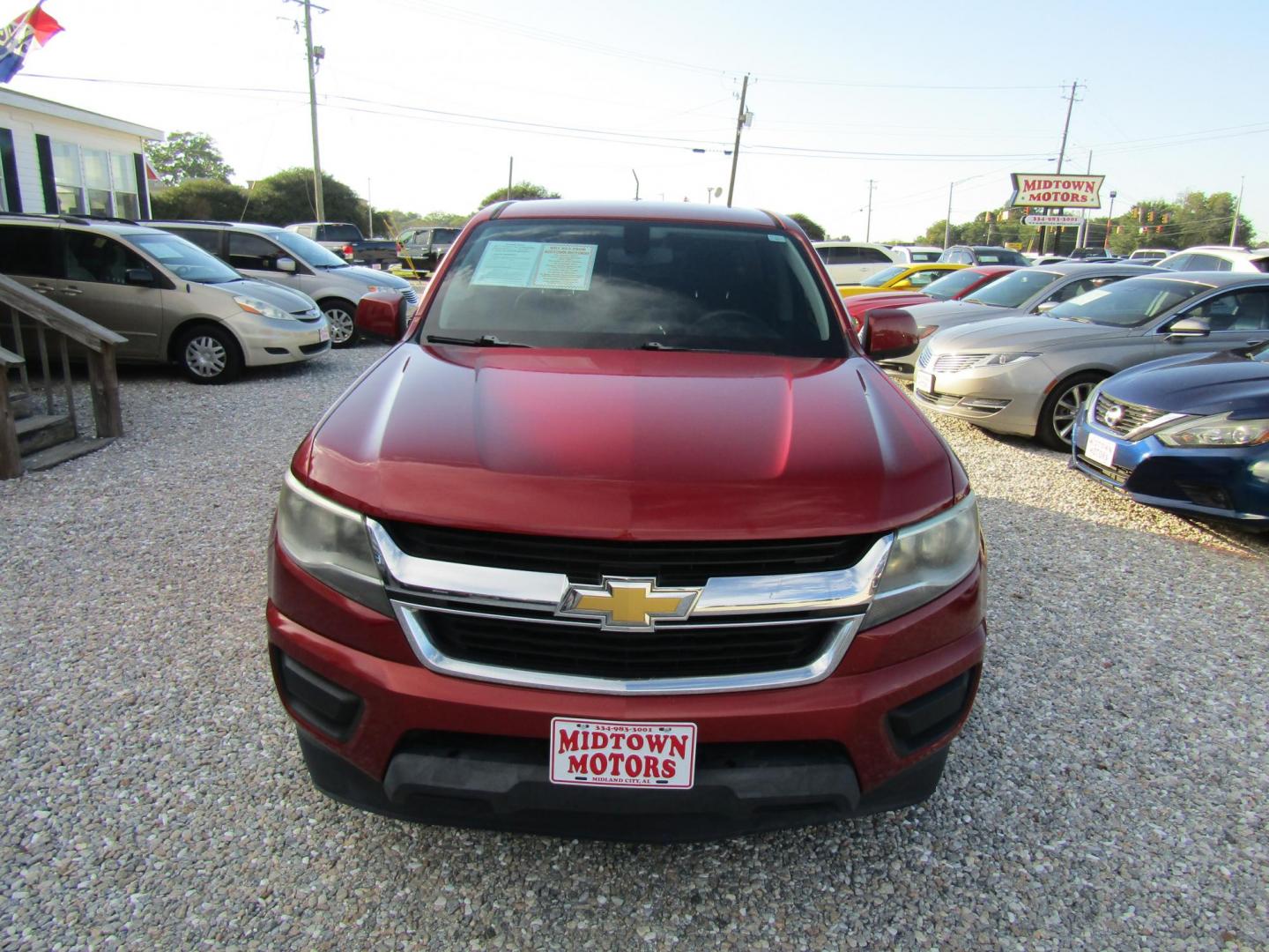2016 Red Chevrolet Colorado LT Crew Cab 2WD Long Box (1GCGSCE35G1) with an 3.6L V6 DOHC 24V GAS engine, Automatic transmission, located at 15016 S Hwy 231, Midland City, AL, 36350, (334) 983-3001, 31.306210, -85.495277 - Photo#1