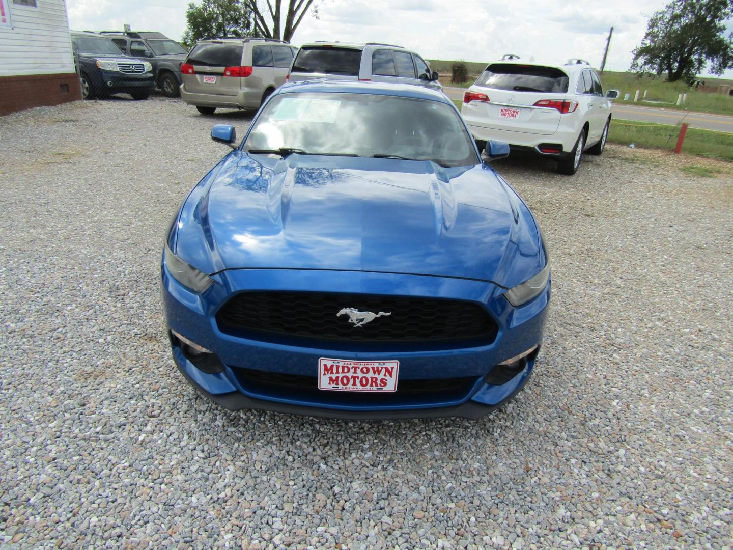 2017 Blue Ford Mustang EcoBoost Coupe (1FA6P8TH4H5) with an 2.3L L4 DOHC 16V engine, Automatic transmission, located at 15016 S Hwy 231, Midland City, AL, 36350, (334) 983-3001, 31.306210, -85.495277 - Photo#1