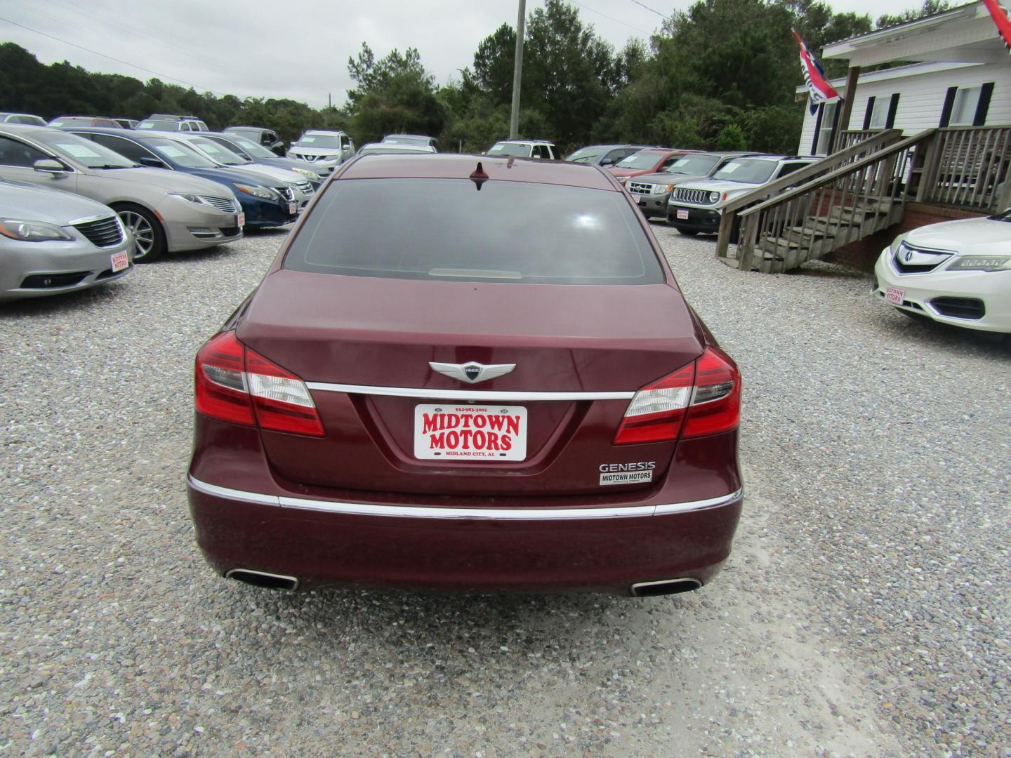 2013 Red Hyundai Genesis 3.8L (KMHGC4DD5DU) with an 3.8L V6 DOHC 24V engine, Automatic transmission, located at 15016 S Hwy 231, Midland City, AL, 36350, (334) 983-3001, 31.306210, -85.495277 - Photo#6