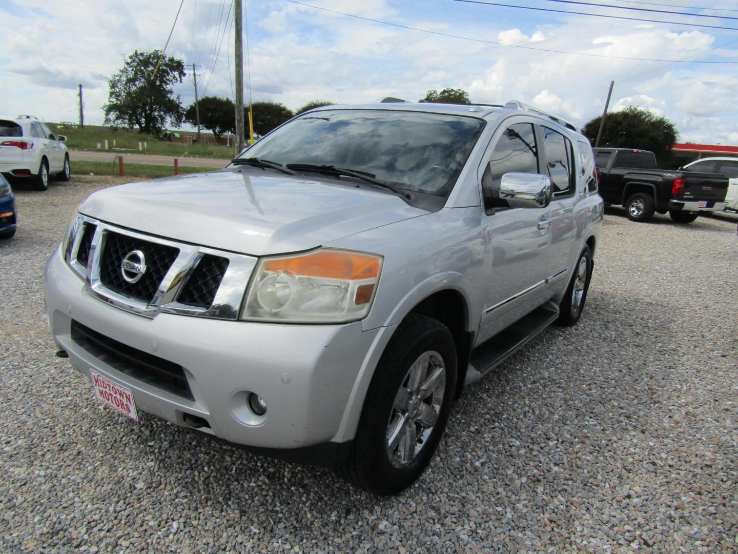 2012 Silver Nissan Armada Platinum 2WD (5N1BA0NFXCN) with an 5.6L V8 DOHC 32V FFV engine, 5-Speed Automatic transmission, located at 15016 S Hwy 231, Midland City, AL, 36350, (334) 983-3001, 31.306210, -85.495277 - Photo#2