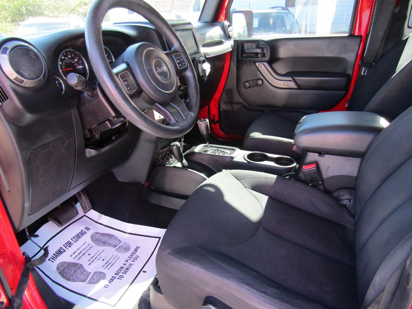 2015 Red Jeep Wrangler Sport 4WD (1C4AJWAG3FL) with an 3.6L V6 DOHC 24V FFV engine, Automatic transmission, located at 15016 S Hwy 231, Midland City, AL, 36350, (334) 983-3001, 31.306210, -85.495277 - Photo#3