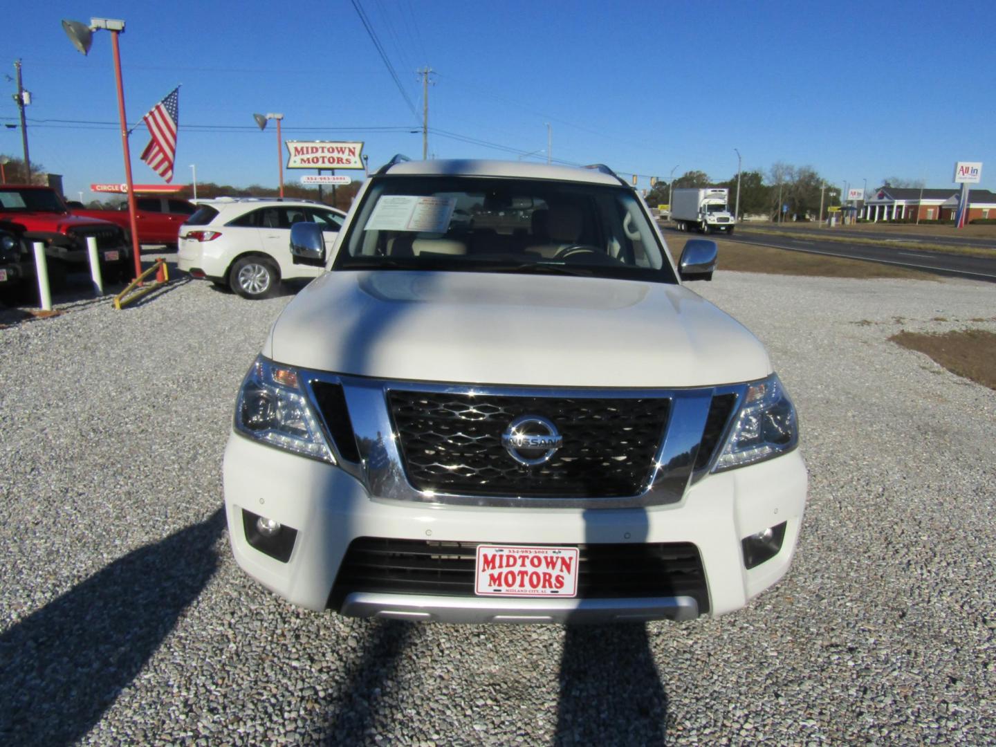 2017 White Nissan Armada SL 2WD (JN8AY2ND6H9) with an 5.6L V8 DOHC 32V engine, Automatic transmission, located at 15016 S Hwy 231, Midland City, AL, 36350, (334) 983-3001, 31.306210, -85.495277 - Photo#1