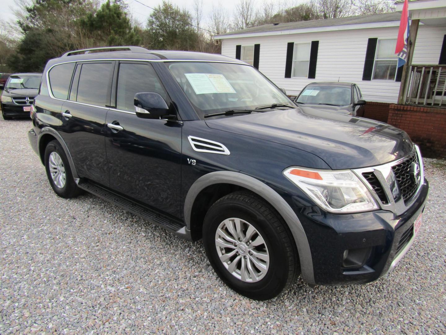 2018 Blue Nissan Armada Platinum 2WD (JN8AY2ND6J9) with an 5.6L V8 DOHC 32V engine, Automatic transmission, located at 15016 S Hwy 231, Midland City, AL, 36350, (334) 983-3001, 31.306210, -85.495277 - Photo#0