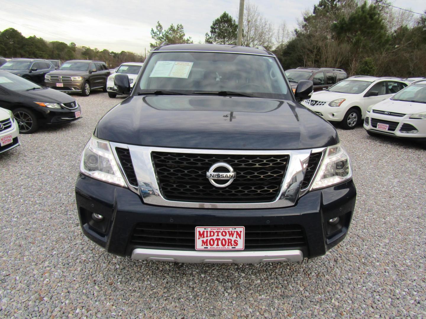 2018 Blue Nissan Armada Platinum 2WD (JN8AY2ND6J9) with an 5.6L V8 DOHC 32V engine, Automatic transmission, located at 15016 S Hwy 231, Midland City, AL, 36350, (334) 983-3001, 31.306210, -85.495277 - Photo#1