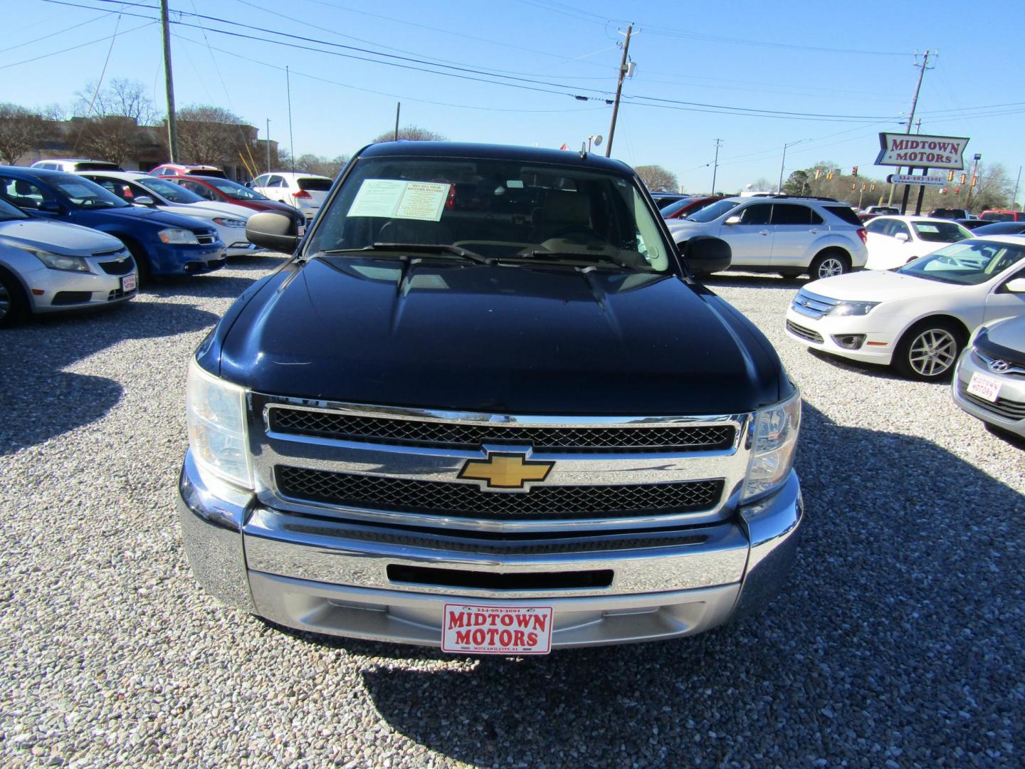 2012 Blue Chevrolet Silverado 1500 LT Crew Cab 2WD (3GCPCSE03CG) with an 5.3L V8 OHV 16V FFV engine, Automatic transmission, located at 15016 S Hwy 231, Midland City, AL, 36350, (334) 983-3001, 31.306210, -85.495277 - Photo#1