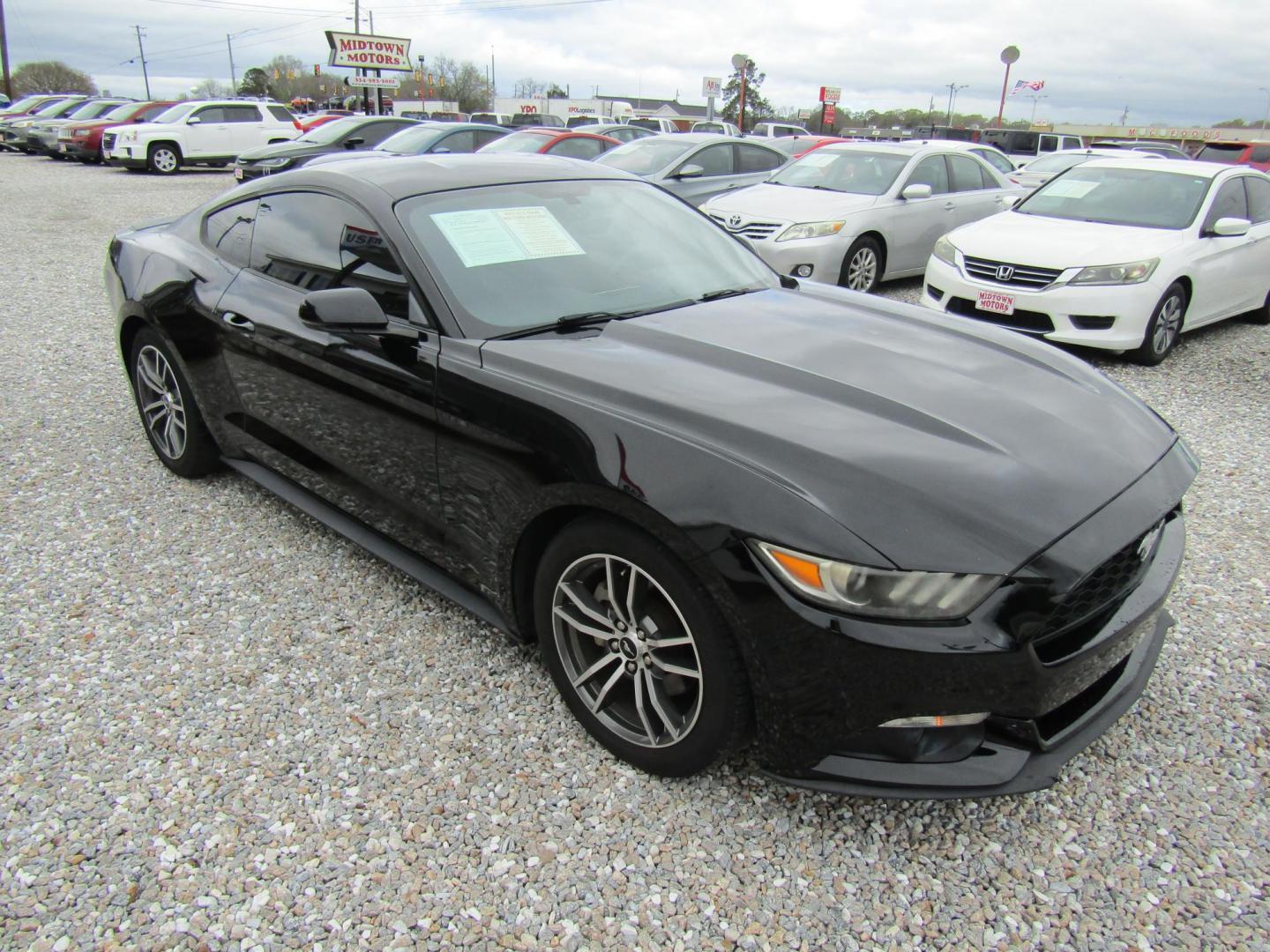 2017 Black Ford Mustang EcoBoost Coupe (1FA6P8TH5H5) with an 2.3L L4 DOHC 16V engine, Automatic transmission, located at 15016 S Hwy 231, Midland City, AL, 36350, (334) 983-3001, 31.306210, -85.495277 - Photo#0