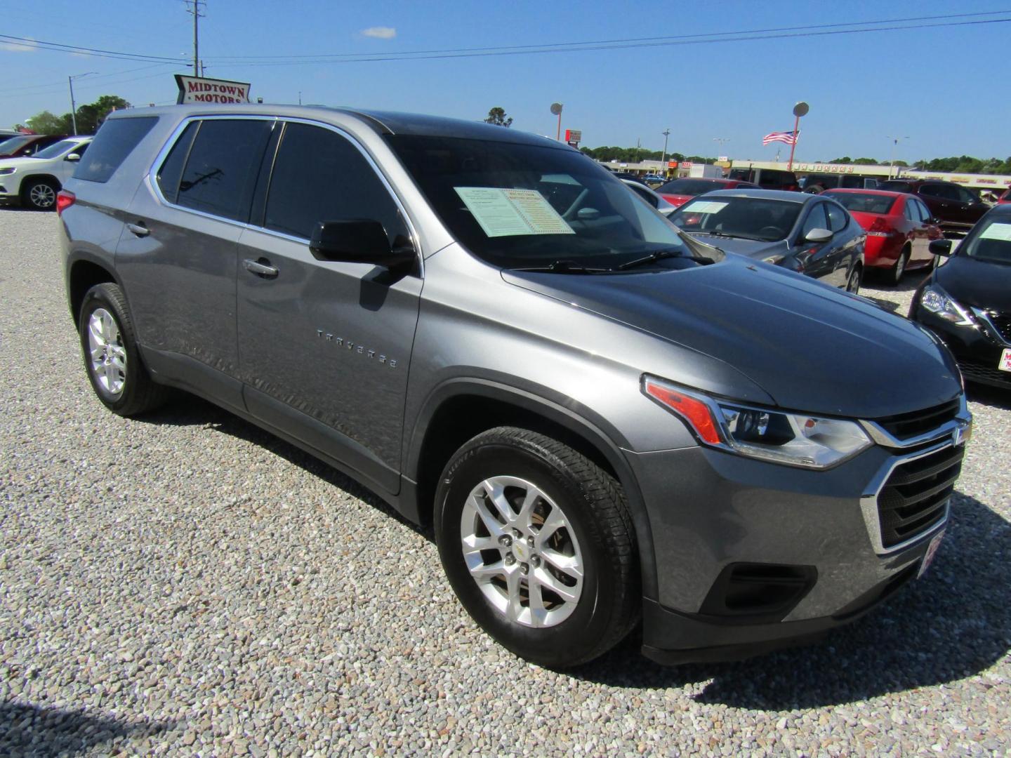 2019 Gray Chevrolet Traverse LS FWD (1GNERFKW6KJ) with an 3.6L V6 DOHC 24V engine, Automatic transmission, located at 15016 S Hwy 231, Midland City, AL, 36350, (334) 983-3001, 31.306210, -85.495277 - Photo#0