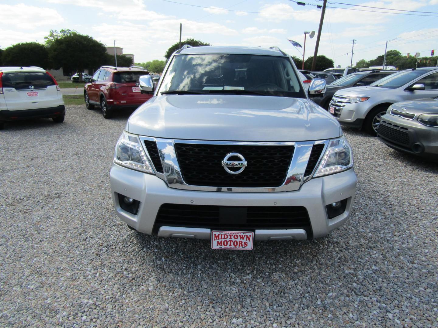 2018 Silver Nissan Armada Platinum 2WD (JN8AY2ND0J9) with an 5.6L V8 DOHC 32V engine, Automatic transmission, located at 15016 S Hwy 231, Midland City, AL, 36350, (334) 983-3001, 31.306210, -85.495277 - Photo#1