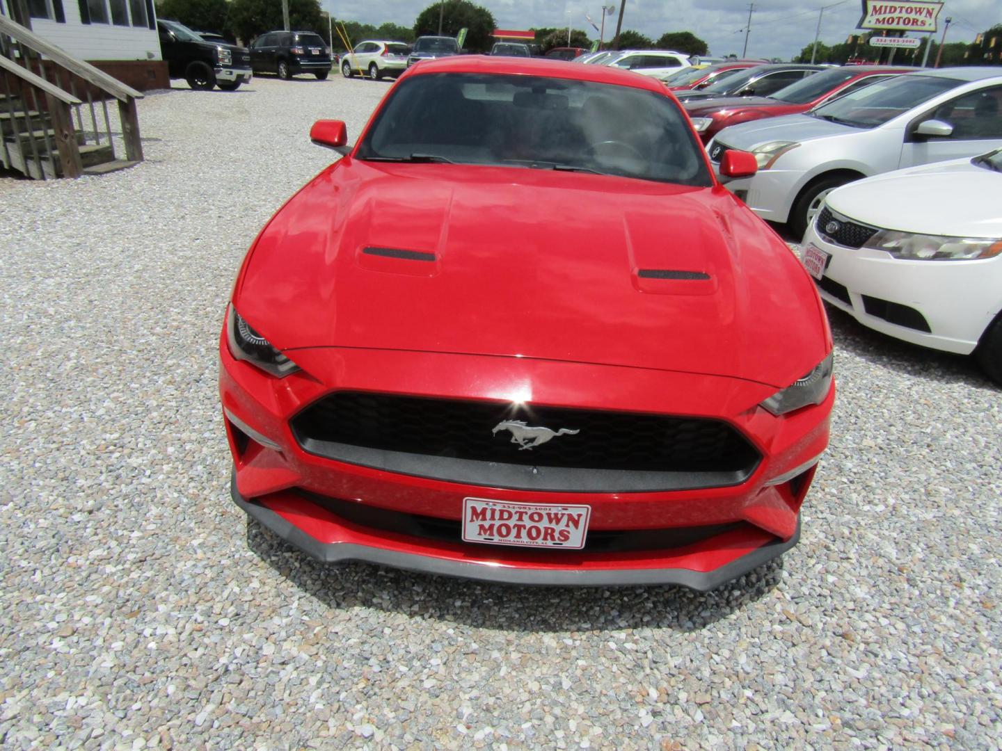 2019 Red Ford Mustang EcoBoost Coupe (1FA6P8TH7K5) with an 2.3L L4 DOHC 16V engine, Automatic transmission, located at 15016 S Hwy 231, Midland City, AL, 36350, (334) 983-3001, 31.306210, -85.495277 - Photo#1