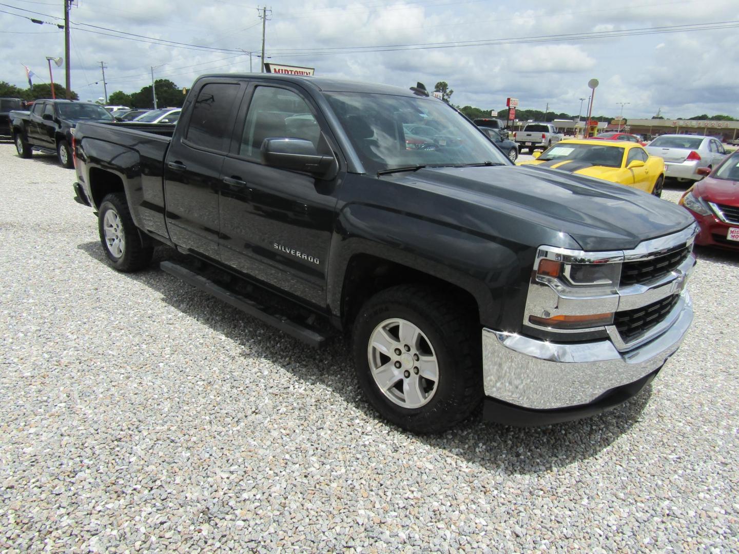 2019 Black Chevrolet Silverado 1500 Work Truck Double Cab 2WD (2GCRCPECXK1) with an 5.3L V8 OHV 16V engine, Automatic transmission, located at 15016 S Hwy 231, Midland City, AL, 36350, (334) 983-3001, 31.306210, -85.495277 - Photo#0