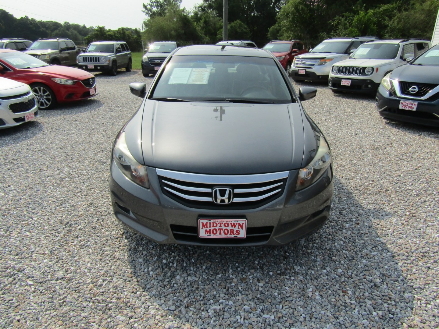 2012 Gray Honda Accord EX-L V6 Sedan AT (1HGCP3F83CA) with an 3.5L V6 SOHC 24V engine, Automatic transmission, located at 15016 S Hwy 231, Midland City, AL, 36350, (334) 983-3001, 31.306210, -85.495277- Photo#1