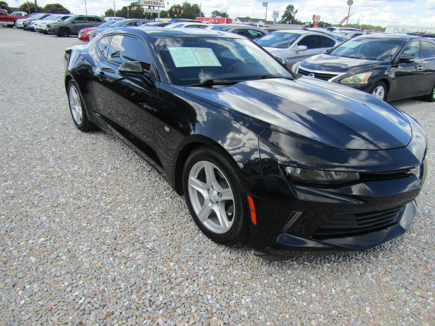 2018 Black Chevrolet Camaro 1LT Coupe (1G1FB1RSXJ0) with an 3.6L V6 DOHC 24V engine, Automatic transmission, located at 15016 S Hwy 231, Midland City, AL, 36350, (334) 983-3001, 31.306210, -85.495277- Photo#0