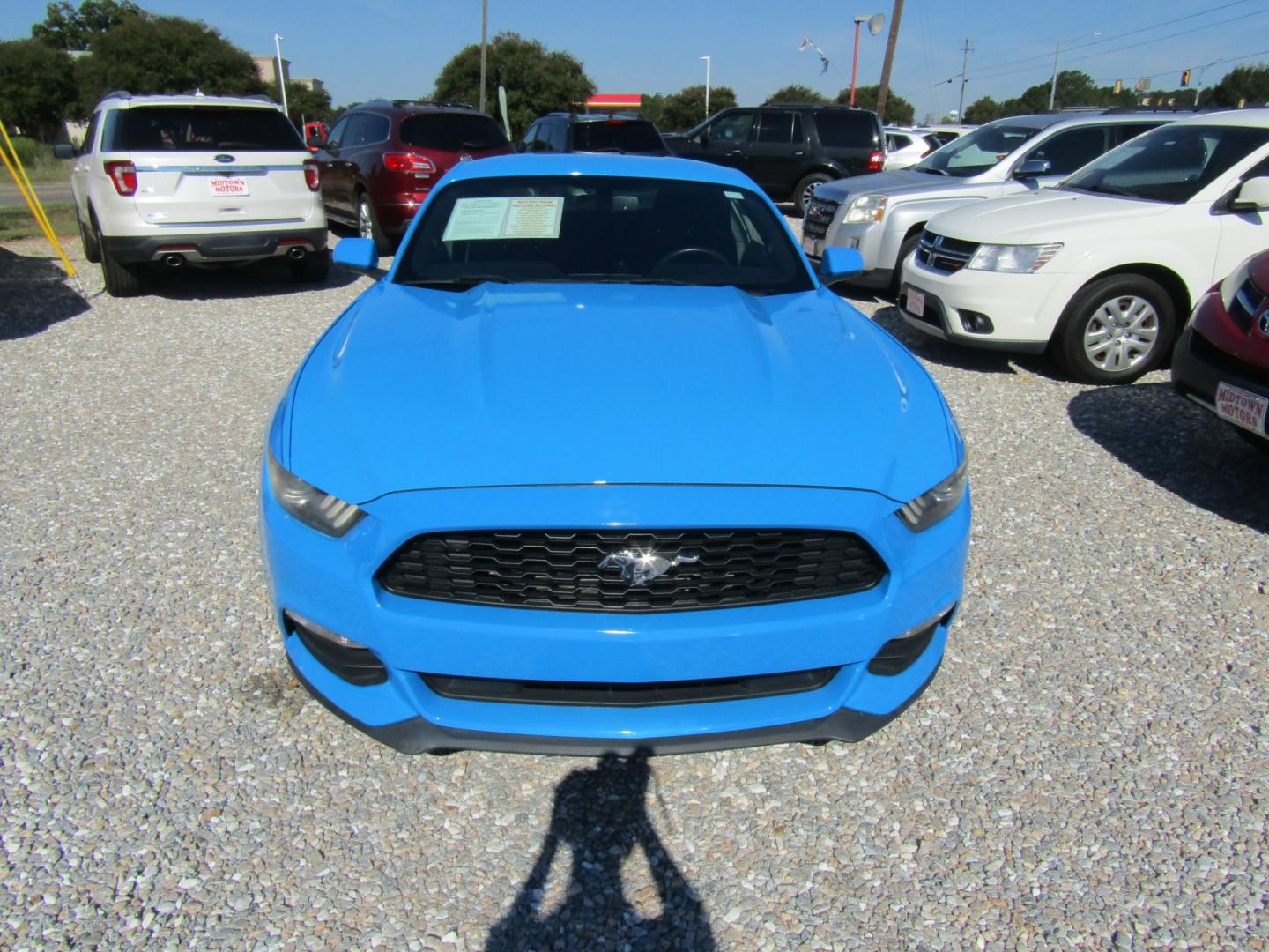 2017 Blue Ford Mustang V6 Coupe (1FA6P8AM3H5) with an 3.7L V6 DOHC 24V engine, Automatic transmission, located at 15016 S Hwy 231, Midland City, AL, 36350, (334) 983-3001, 31.306210, -85.495277- Photo#1