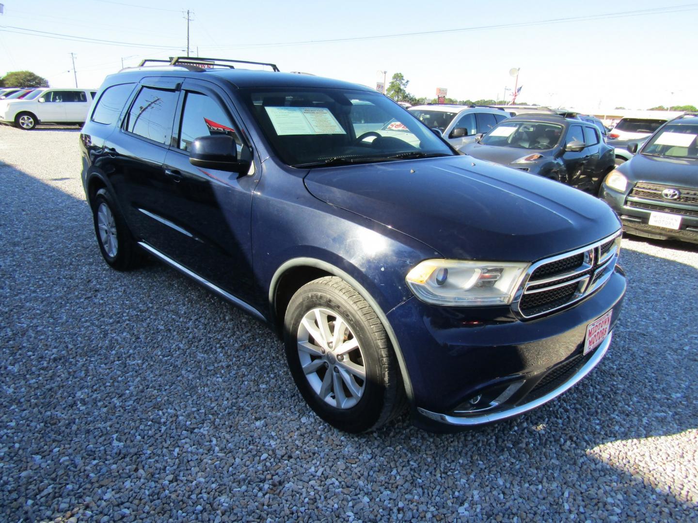 2015 Blue Dodge Durango SXT RWD (1C4RDHAG1FC) with an 3.6L V6 DOHC 24V engine, Automatic transmission, located at 15016 S Hwy 231, Midland City, AL, 36350, (334) 983-3001, 31.306210, -85.495277- Photo#0